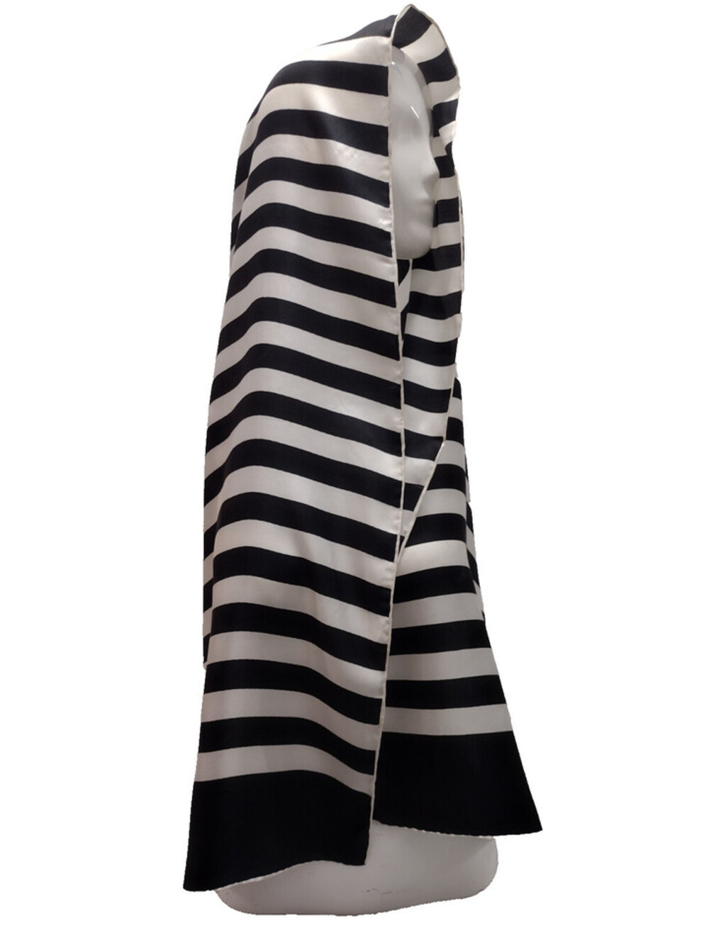 Vintage 1960s Echo Silk Scarf Mod Black & White Stripes MID CENTURY MOD UNISEX